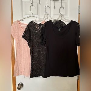 Shirt Bundle Blush Black Lace XL L